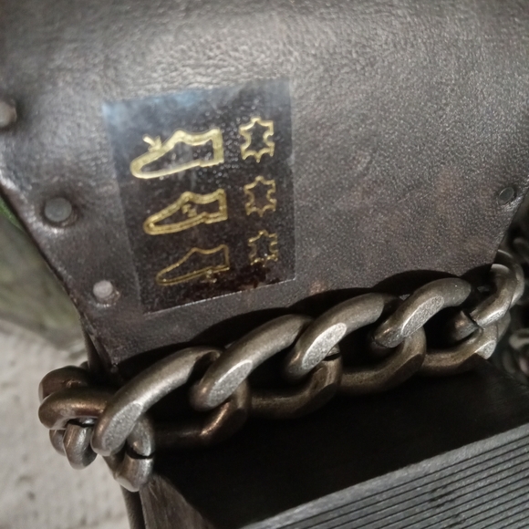 We The Free People Black Leather Aiden Chain Boots Size: 7.5 Brand New - Picture 4 of 13